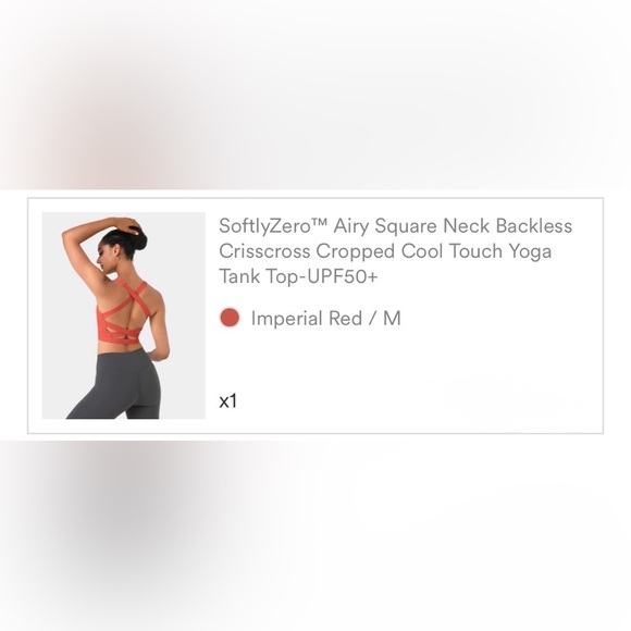 Halara SoftlyZero™ Airy Square Neck Backless Crisscross Cropped Yoga Tank Top M - Picture 7 of 15